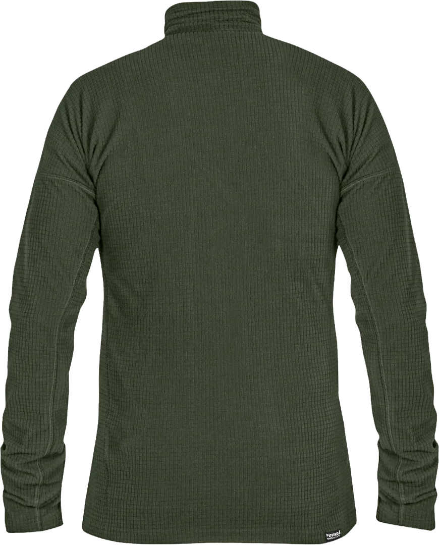 Mens Hiking Technical Baselayer In Moss Green Back