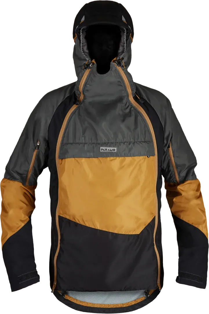 Mens Hiking Smock Paramo Velez Evolution Hybrid In Cumin Steel Black Front