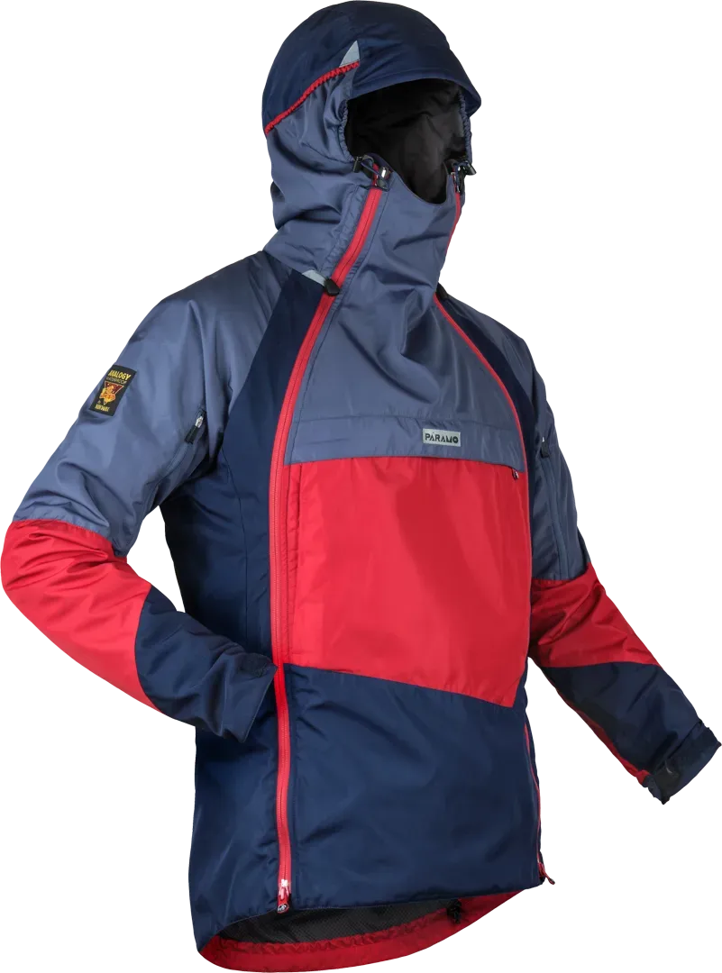 Mens Mountaineering Smock Paramo Velez Evolution Hybrid In Midnight Fire Indigo Angled