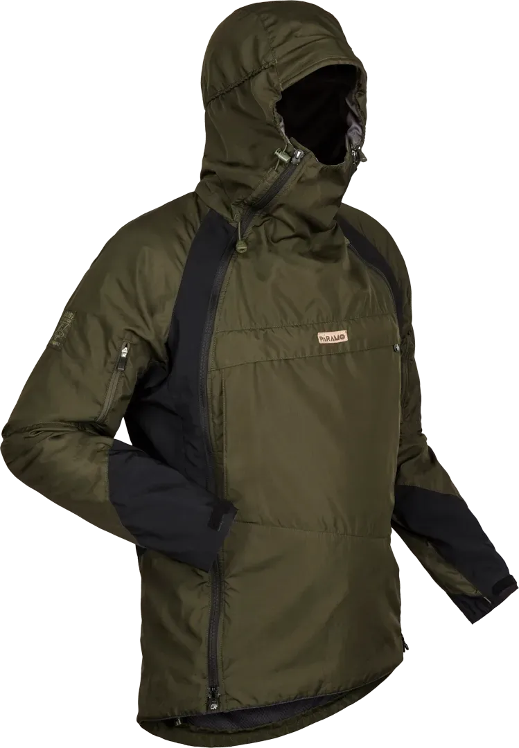 Mens Mountaineering Smock Paramo Velez Evolution Hybrid In Moss And Black Angled