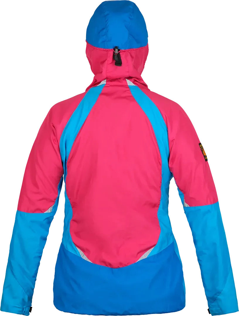 Womens Winter Climbing Jacket Páramo Velez Evolution Smock Neon Blue Back