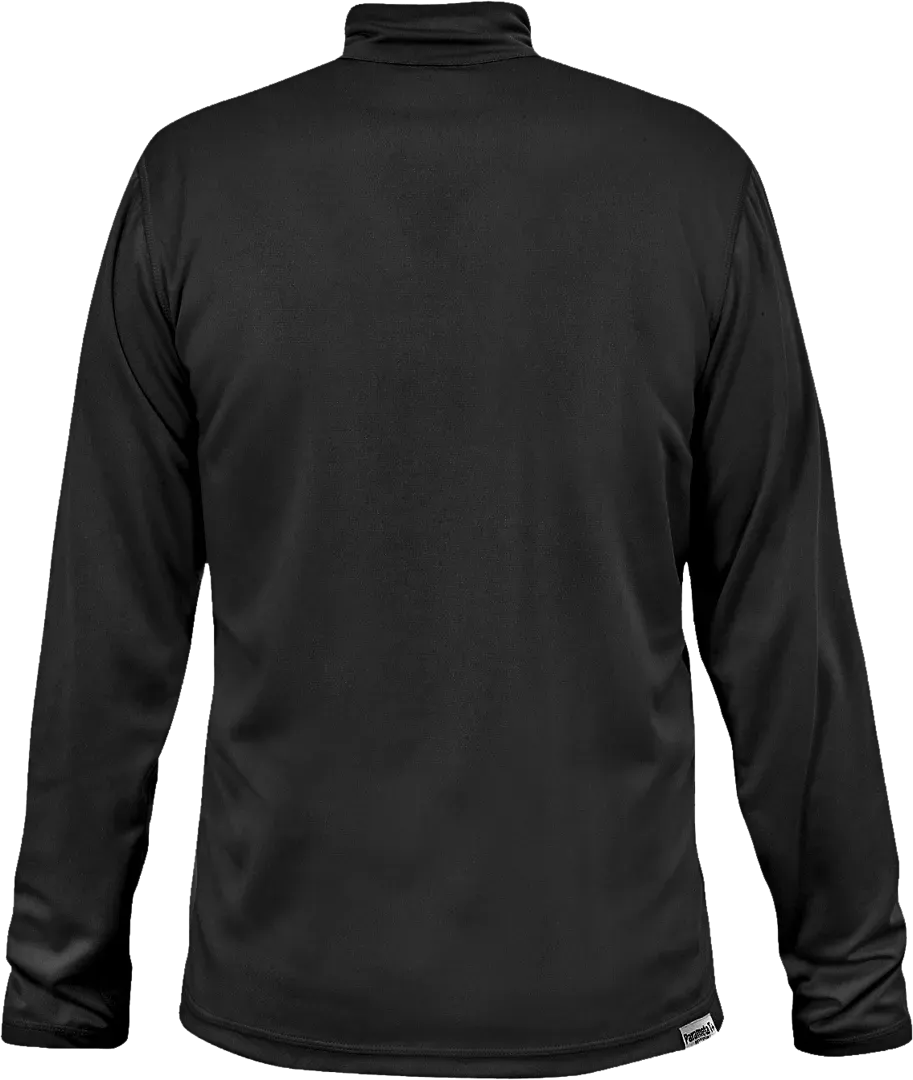 Mens Base Layer Cambia Zip Neck Black Back