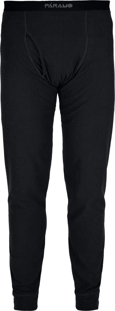 Mens Base Layer Long Johns Black Front